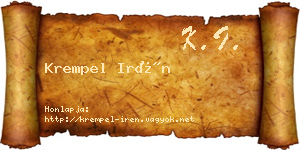 Krempel Irén névjegykártya